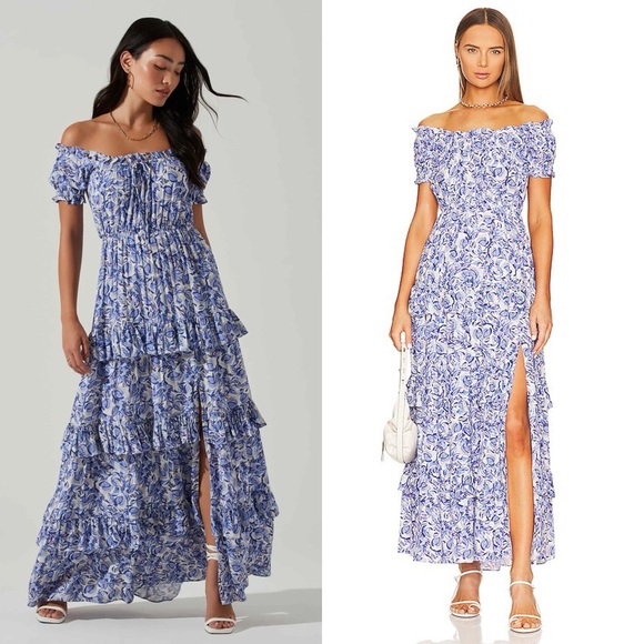 Astr Dresses & Skirts - NWT ASTR Viona Floral Off Shoulder Ruffle Maxi Dress